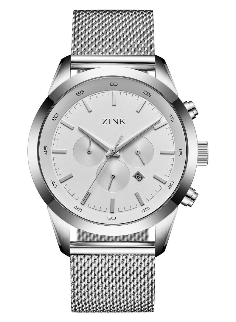 زنك ساعة ZINK ZK134G2MS-16 ELEGANCE - ساعة رجالية عصرية من الفولاذ المقاوم للصدأ باللون الفضي - Image 1