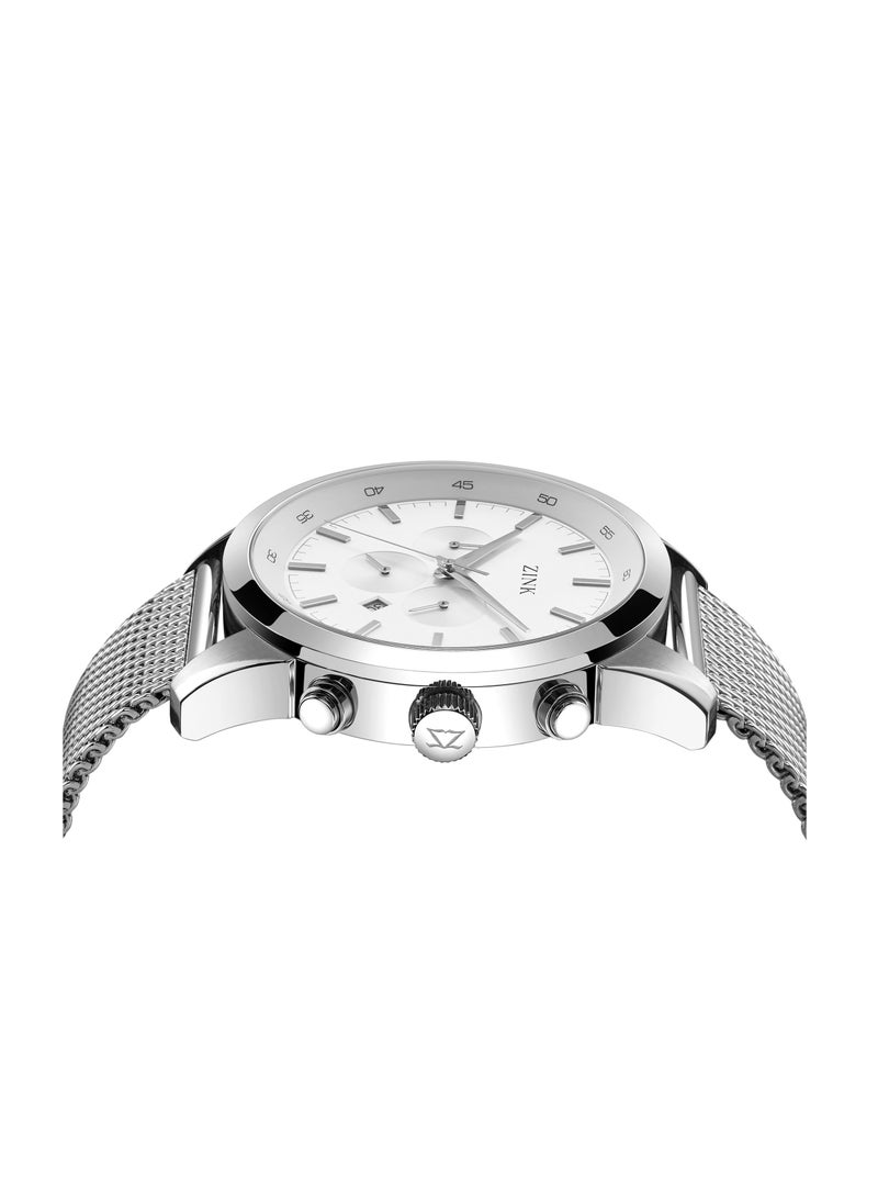 زنك ساعة ZINK ZK134G2MS-16 ELEGANCE - ساعة رجالية عصرية من الفولاذ المقاوم للصدأ باللون الفضي - Image 2