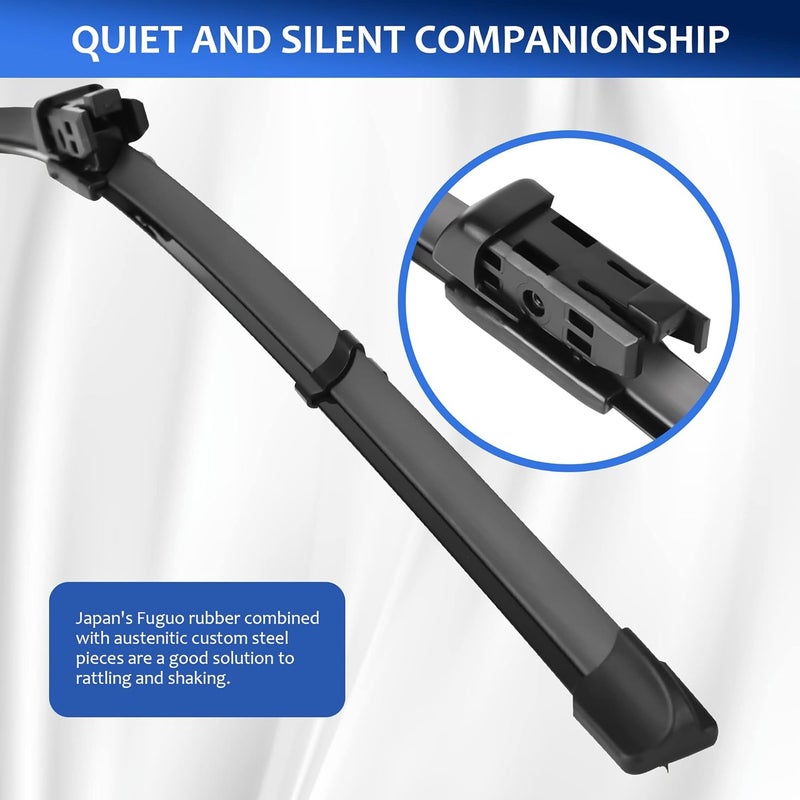 LUTEUS Windshield Wipers 24"+20"（Top Lock 16mm,Set of 2) replacement for Audi A4 A5 S4 Q3 Q5 SQ5 S5 RS5 2009-2020 Premium All-Season Automotive Windshield Wiper Blades - Image 2