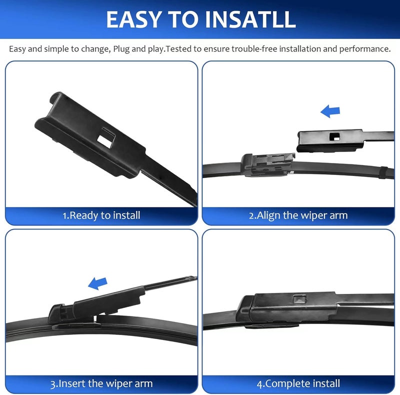 LUTEUS Windshield Wipers 24"+20"（Top Lock 16mm,Set of 2) replacement for Audi A4 A5 S4 Q3 Q5 SQ5 S5 RS5 2009-2020 Premium All-Season Automotive Windshield Wiper Blades - Image 5