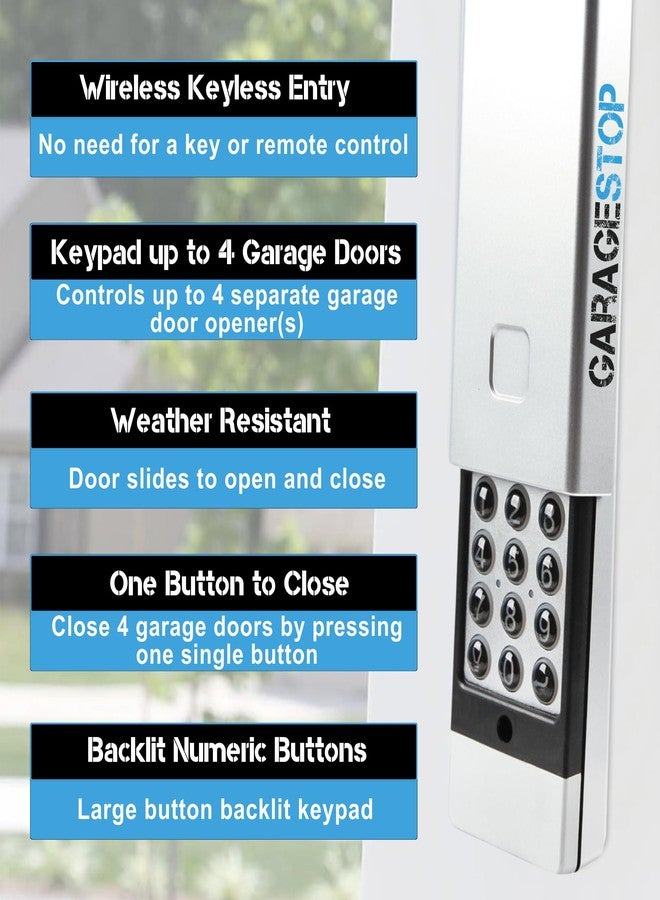 GARAGE STOP for Marantec Garage Door Keypad, Wall Mount Garage Door Opener Keypad M13-631, 104053, Wireless Garage Door Keypad Opener fits Marantec Garage Door Remote (2-Pack) - Image 5