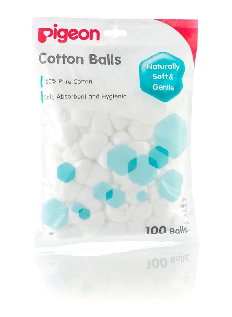 pigeon Cotton Balls, 100% Pure Cotton, , 100 White - Image 1