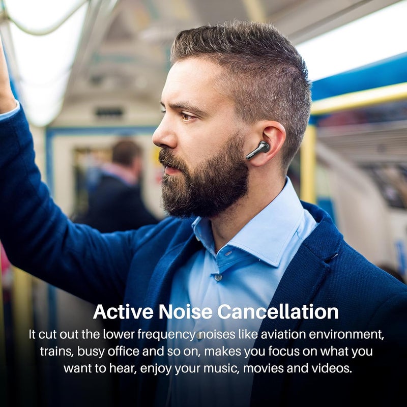 TOZO User feedback upgraded quality NC2 Hybrid Active Noise Cancelling Wireless Earbuds, in-Ear Detection Headphones, IPX6 Waterproof Bluetooth 5.3 Stereo Earphones, Immersive Sound Premium Deep Bass Headset, Black Global upgraded economical craftsmanship - Image 2