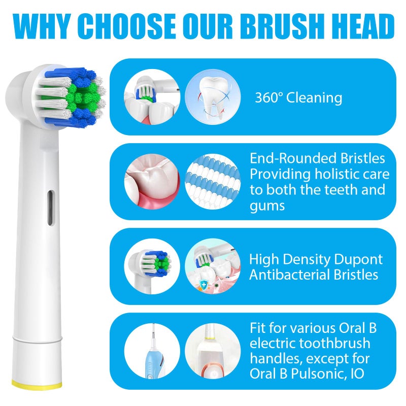 genkent Replacement Toothbrush Heads Compatible with Oral B Braun, 12 Pcs Professional Electric Toothbrush Brush Heads Compatible with Oral B Replacement Heads Refill 7000/Pro 1000/9600/500/3000 - Image 3