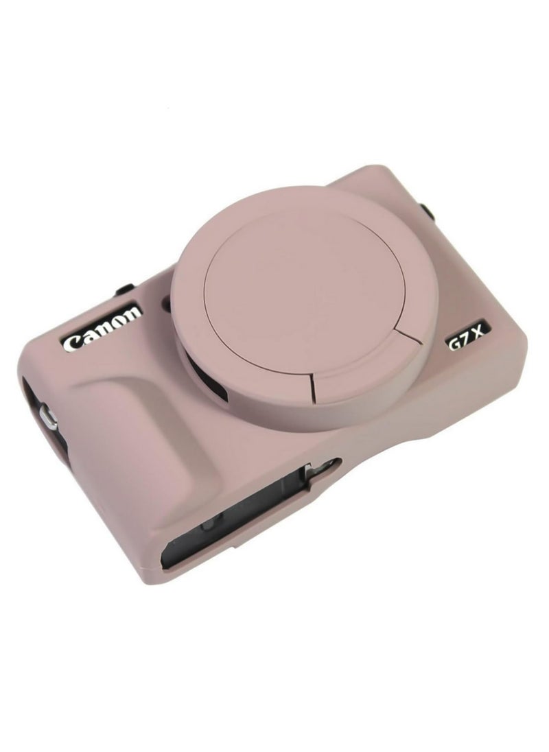 ماركة غير محددة غطاء سيليكون ناعم واقي (قطعة واحدة) لكانون G7X III G7X مارك 3 مع غطاء عدسة قابل للإزالة - حافظة كاميرا لكانون PowerShot G7X III باللون الرمادي  - Image 1