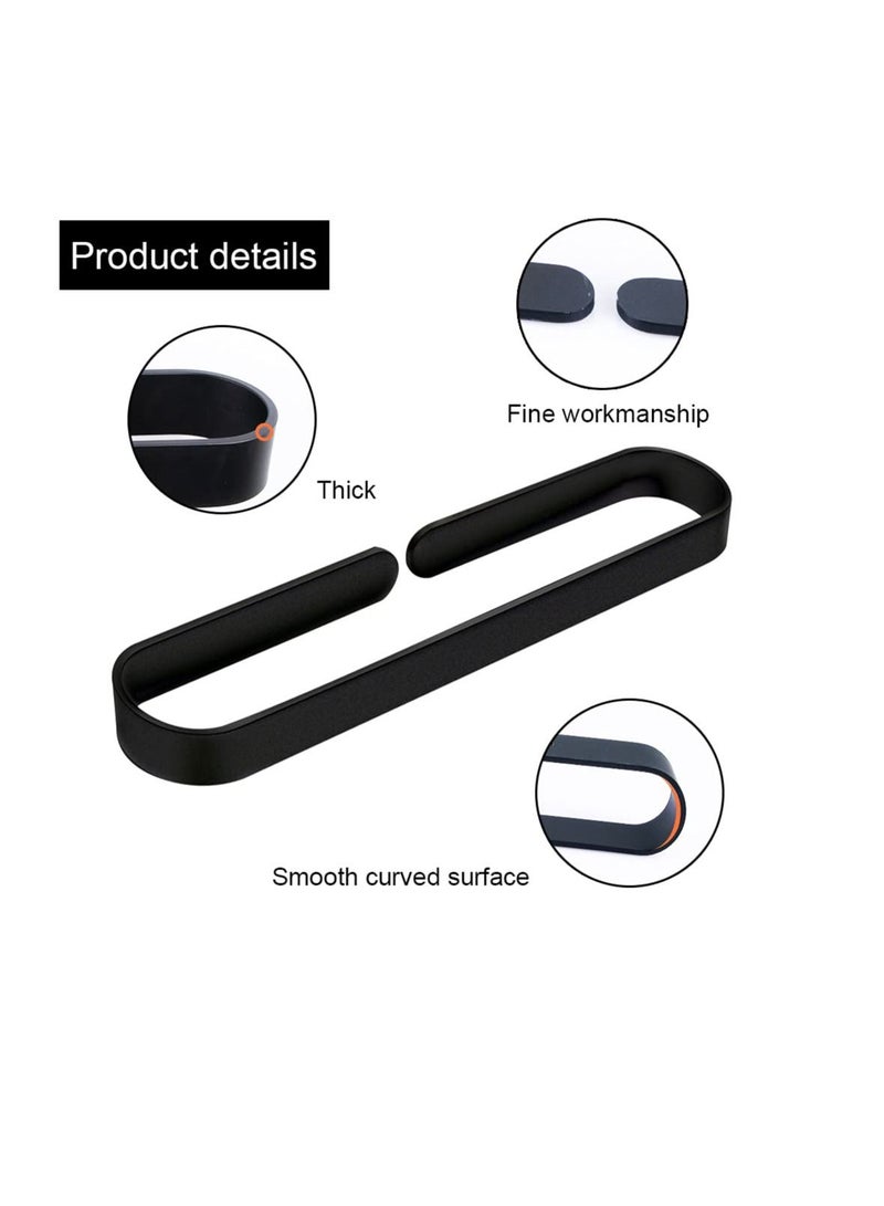 MIXDE Hand Towel Holder Self Adhesive Bathroom Towel Bar- Aluminum Alloy Bath Towel Rack Hanging Towel Stick On Sticky Hanger Contemporary Style, NO Drilling-Black - Image 2