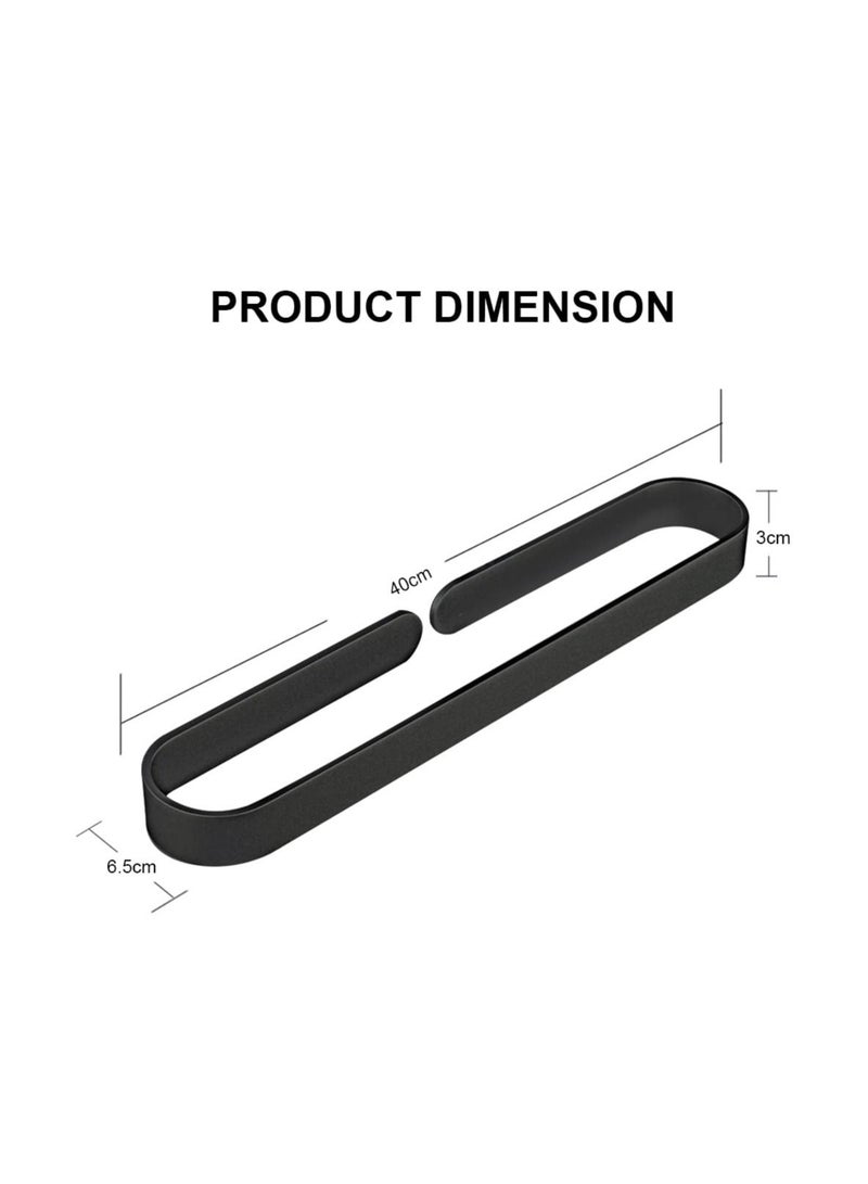 MIXDE Hand Towel Holder Self Adhesive Bathroom Towel Bar- Aluminum Alloy Bath Towel Rack Hanging Towel Stick On Sticky Hanger Contemporary Style, NO Drilling-Black - Image 4