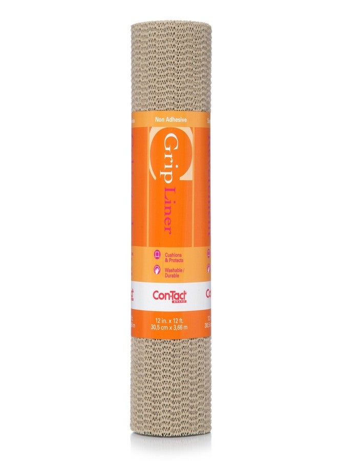 Con-Tact Brand Grip Shelf Liner - Non-Adhesive Drawer Liner | Multi-Purpose Easy-Use Design| Thick & Durable Protection | 20" x 5', Pack of 1 Roll, Taupe - Image 1