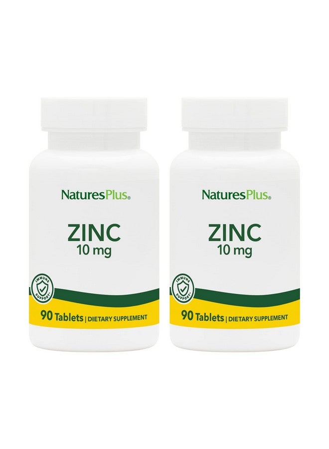 Nature's Plus Naturesplus Zinc 10 Mg 90 Tablets Pack Of 2 Supports Immune Health & Overall Wellbeing Highpotency Amino Acid Chelate Form Gluten Free Vegetarian 180 Total Servings - Image 1