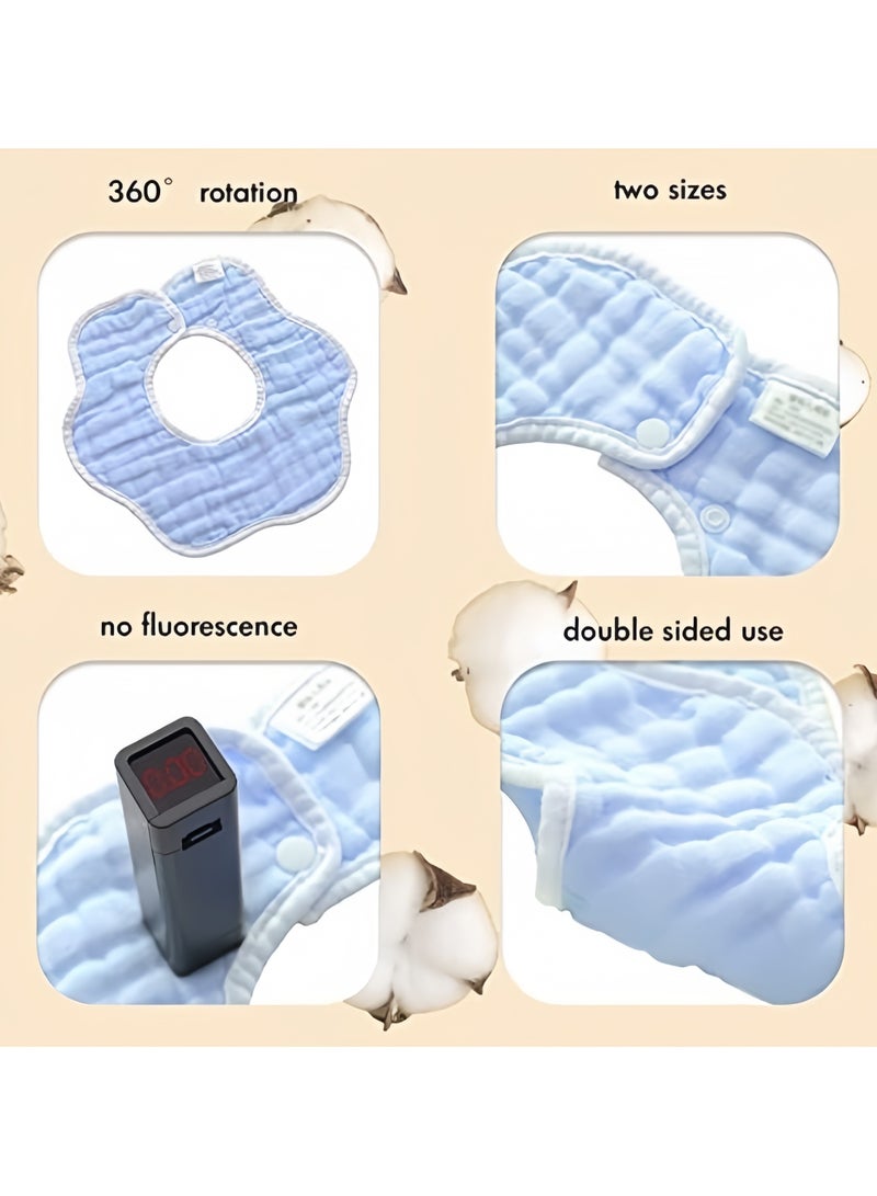 Mr. Penda 6 Pack Bibs Muslin, Baby Drool Bibs Lap shoulder Drool Cloths Adjustable Multi Use Scarf Bibs 8 Layer 100% Organic, Cotton With Super Absorbent Soft Drooling Bibs, Breathable for Boys Girls - Image 3