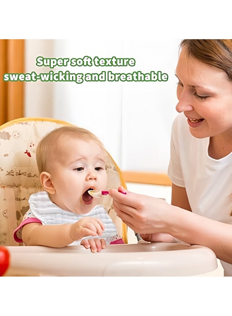 Mr. Penda 6 Pack Bibs Muslin, Baby Drool Bibs Lap shoulder Drool Cloths Adjustable Multi Use Scarf Bibs 8 Layer 100% Organic, Cotton With Super Absorbent Soft Drooling Bibs, Breathable for Boys Girls - Image 5