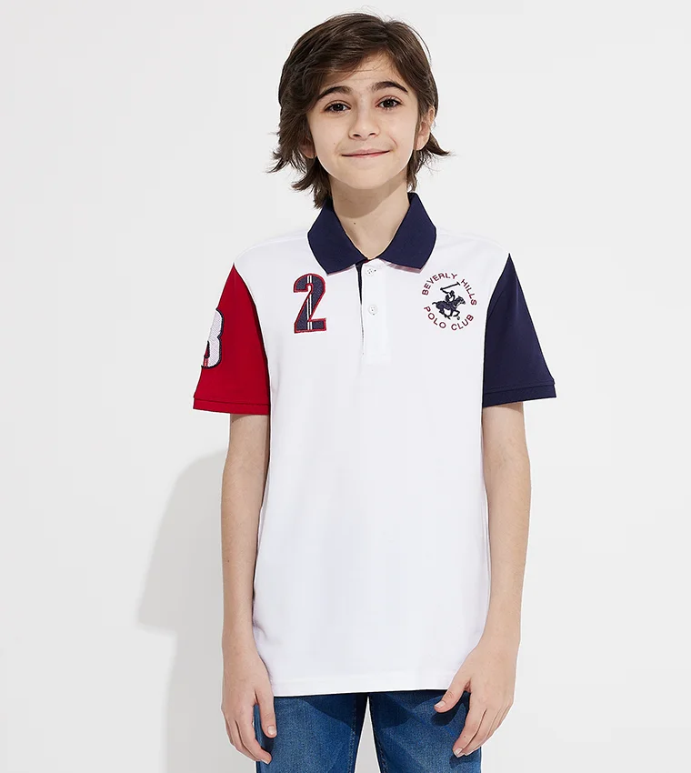 BEVERLY HILLS POLO CLUB Kids multicolour color block polo t-shirt