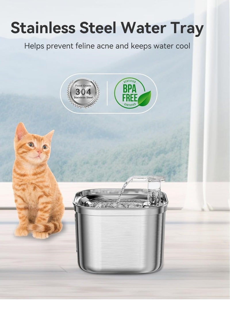 Y&D Cat Water Fountain, Automatic Dish Waterer Feeder for Cats Inside, 74oz/2.2L Fountain with Multi-Filter, Level, Quiet Pump, Replacement Filters Kit and Mat, Suit Pets - Image 2