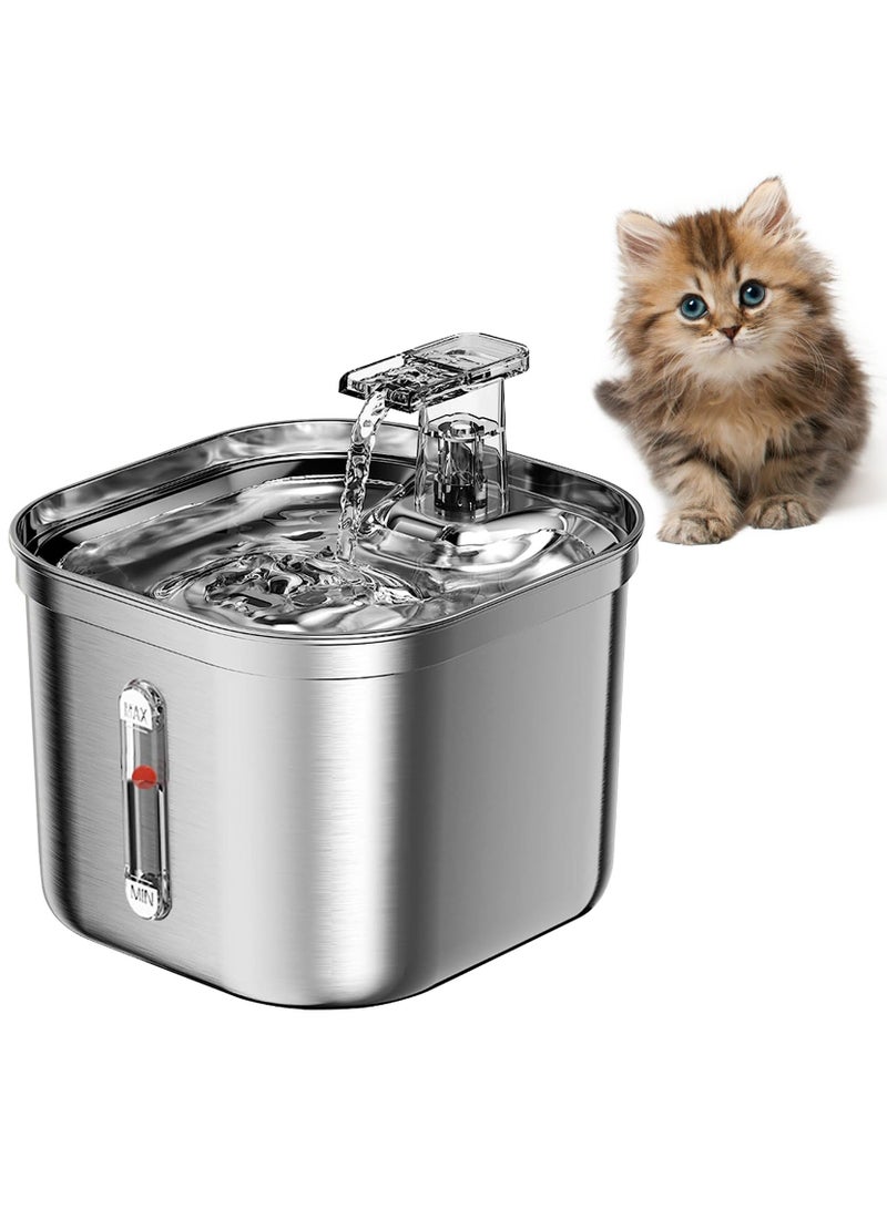Y&D Cat Water Fountain, Automatic Dish Waterer Feeder for Cats Inside, 74oz/2.2L Fountain with Multi-Filter, Level, Quiet Pump, Replacement Filters Kit and Mat, Suit Pets - Image 1