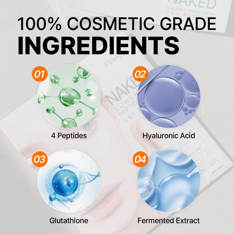 FRANZ UV Protection Peptide Sun Patches, Ultra-Thin Sunshield for Face, 4 Pairs (Regular Size), Anti-Aging & Skin Rejuvenation, Perfect for Outdoor Sports â€“ Golf, Hiking, Driving, Korean Skincare - Image 5