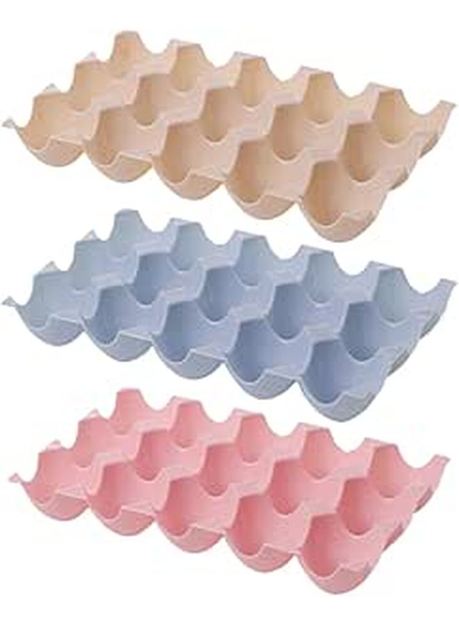 3pcs Stackable 15 Grid Egg Storage Box Set Fridge Freezer Organizer Holder for Home - Image 1