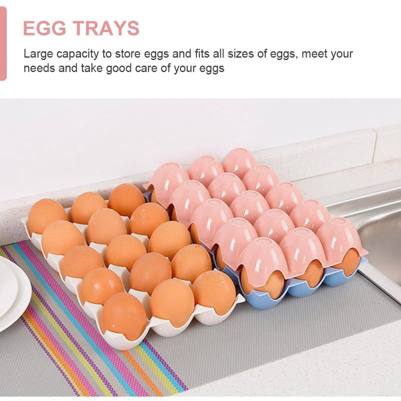 3pcs Stackable 15 Grid Egg Storage Box Set Fridge Freezer Organizer Holder for Home - Image 4