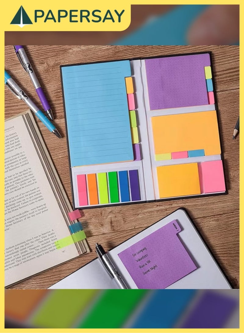 PAPERSAY 410-Piece Sticky Note System: Colorful Divider Tabs + Self-Stick Pads + Bookmark index Perfect for Organizing Planners, Textbooks, or Office Documents with Effortless Repositioning.  - Image 5