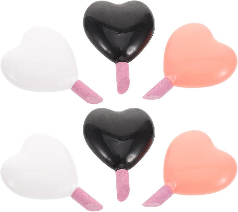6pcs Nail Cuticle Pusher and Buffer Tool Set with Heart-Shaped Pumice Stone Portable Nail Trimmer and Polish Remover Pen for Manicure - Image 1