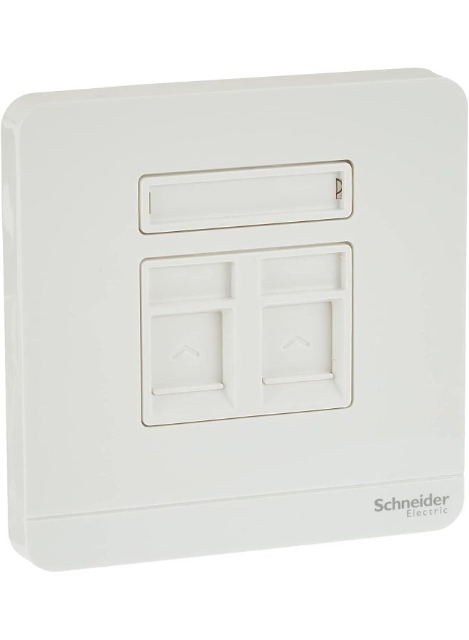 Schneider Electric Electric Avataron, Wallplate For 2 Keystone Rj45, White - Image 1