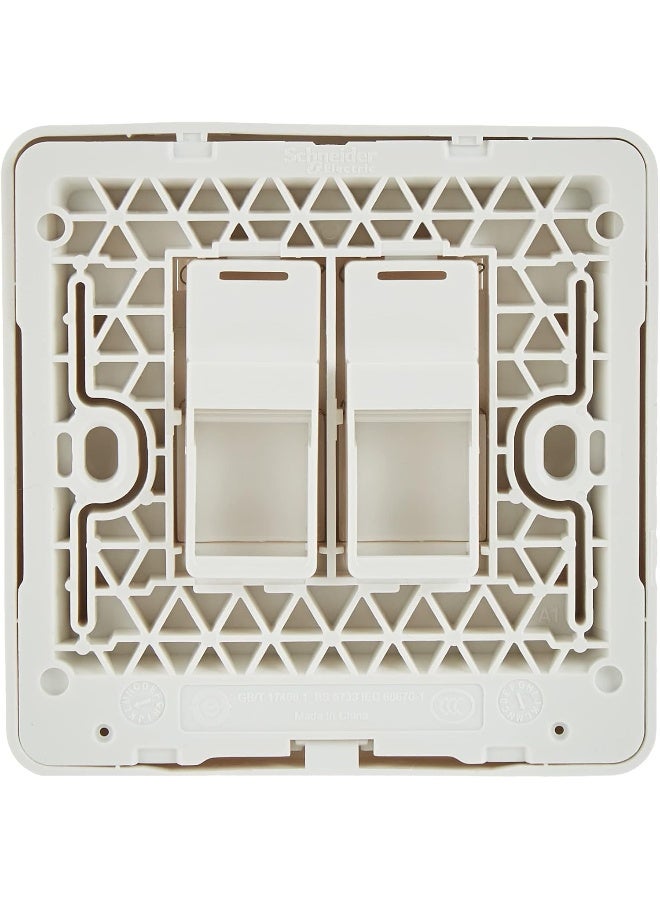 Schneider Electric Electric Avataron, Wallplate For 2 Keystone Rj45, White - Image 2