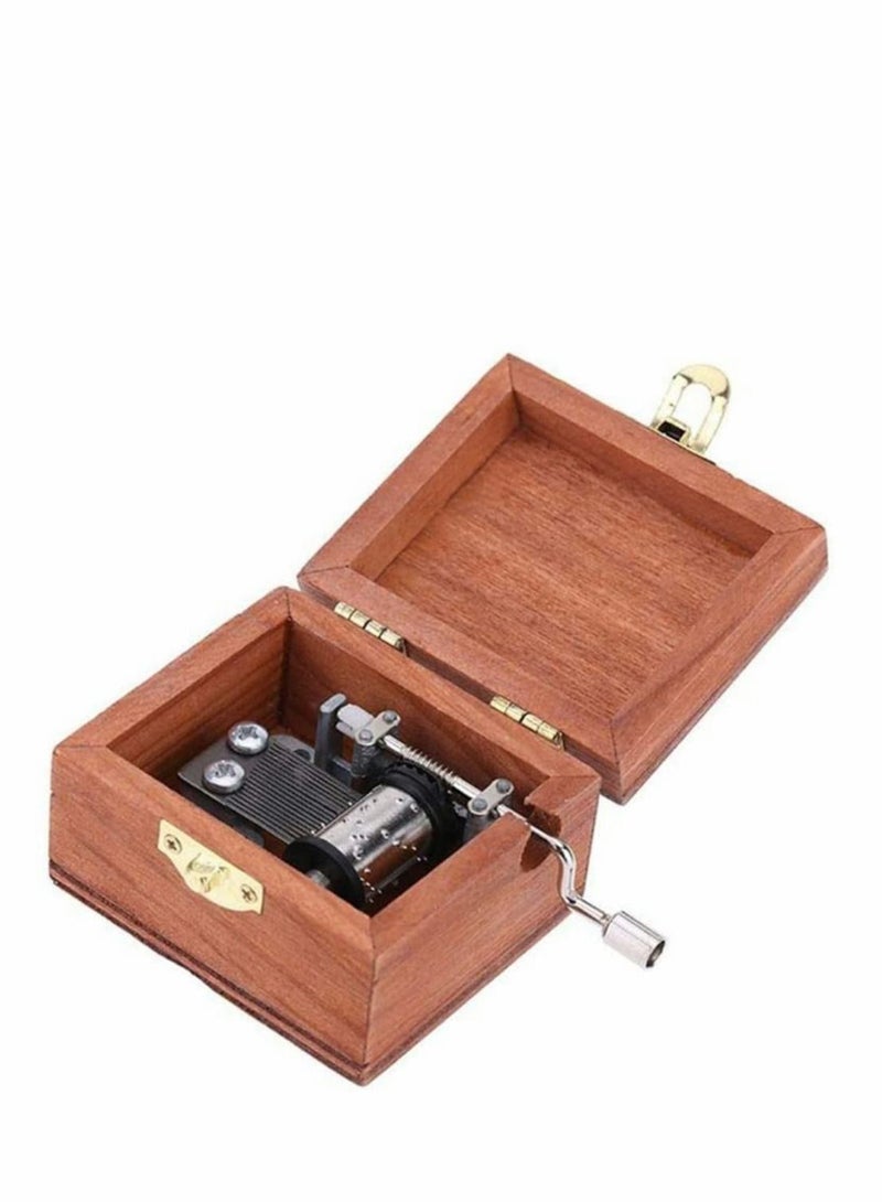 Music Box Wooden Toy for Toddlers Hand Cranked Engraved Music Gift for Girls Boys Fun Birthday for Girlfriend Children Babies Toys Gift Pony Pattern  - Image 4