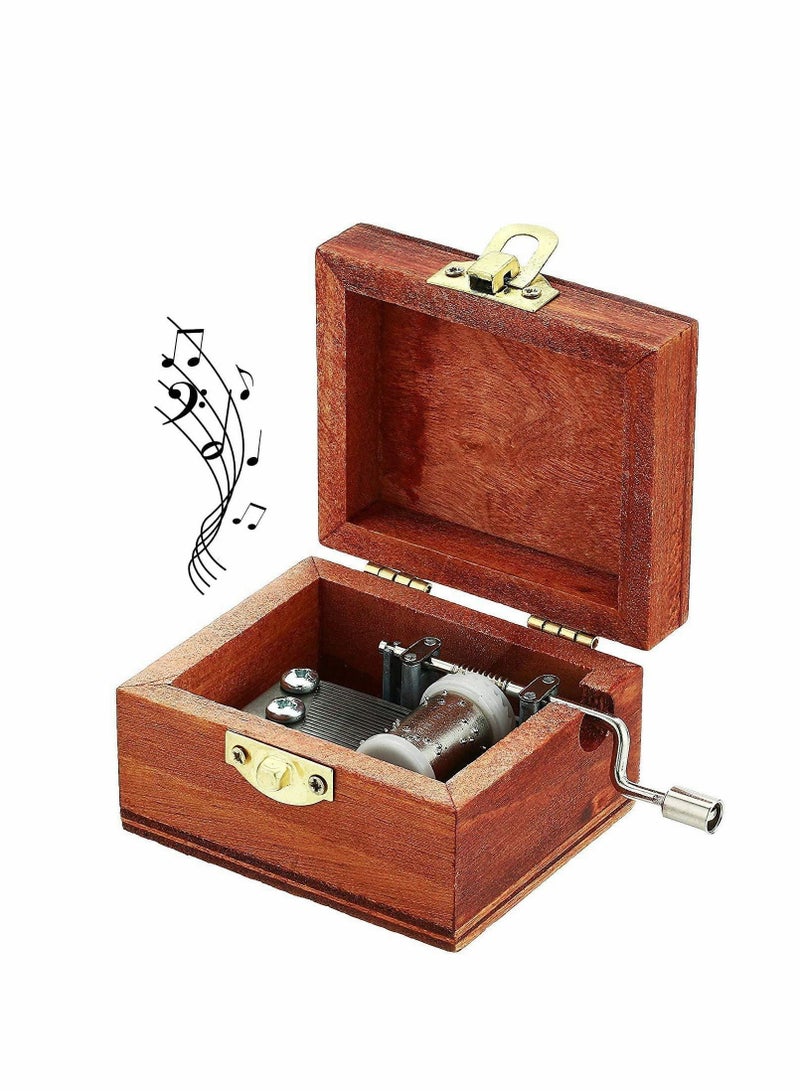 Music Box Wooden Toy for Toddlers Hand Cranked Engraved Music Gift for Girls Boys Fun Birthday for Girlfriend Children Babies Toys Gift Pony Pattern  - Image 1