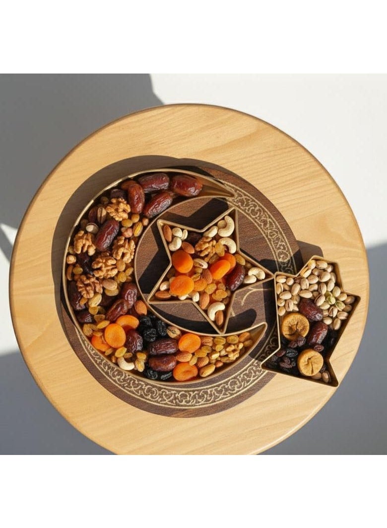 طقم 3 قطع تقديم بلاستيك على شكل هلال، نجمه، وفانوس ذهبي - Image 3