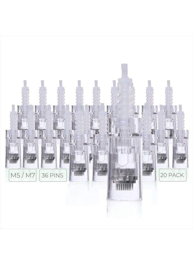ModiX Dr. Pen Ultima M5 M7 Replacement Cartridges - (20 PACK) - 36 Pins (0.25mm) Bayonet Slot - Disposable Replacement Parts - Image 1