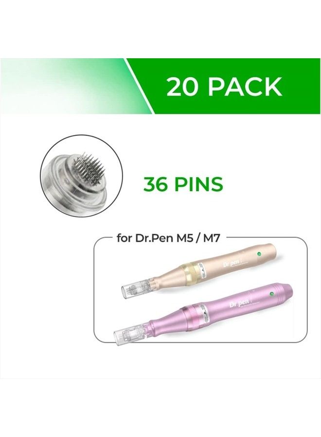 ModiX Dr. Pen Ultima M5 M7 Replacement Cartridges - (20 PACK) - 36 Pins (0.25mm) Bayonet Slot - Disposable Replacement Parts - Image 2