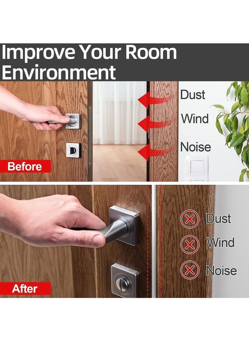 KASTWAVE Door Weather Stripping Door Seal Strip,19.7 Feet Self-Adhesive Rubber Door Insulation Weather Strip for Window and Door Soundproofing D Shape  - Image 2