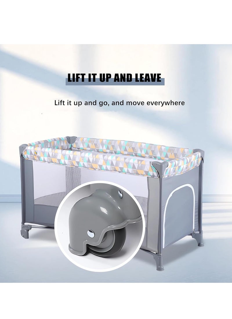 Gonice Multifunctional Portable Crib Foldable Double-Layer Mobile Children's Play Bed  - Image 4