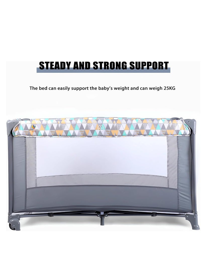 Gonice Multifunctional Portable Crib Foldable Double-Layer Mobile Children's Play Bed  - Image 5