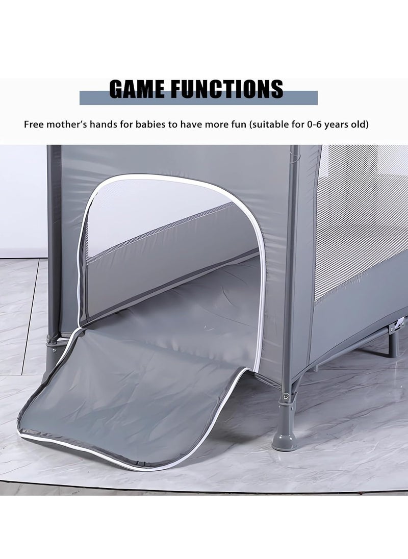 Multifunctional Portable Crib Foldable Double-Layer Mobile Children's Play Bed