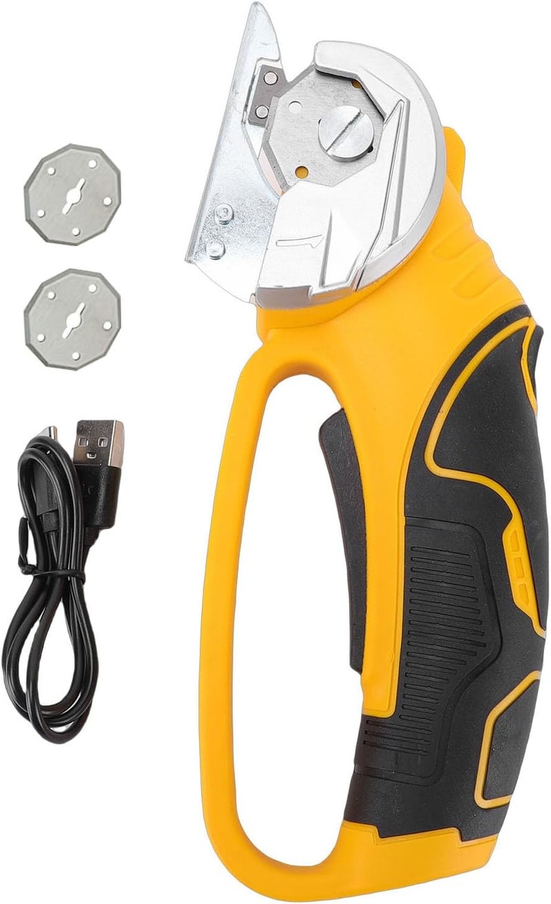 TOPINCN Cordless Electric Scissors, 4V Mini Box Cutter Rechargeable Cardboard Cutter Tool with LED Light for Fabric Leather Carpet and Craft Cutting (2 Cutting Heads) - Image 1