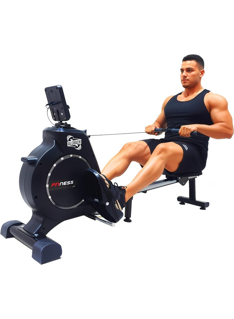 ALCOACH Rowing Machines Magnetic Control Folding Rowing Machine Home Sports Indoor Silent Reluctance Rowing Device Rowing Aerobic Fitness Equipment Rower Machine for Home - Image 1