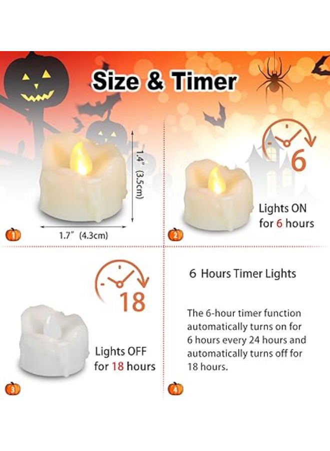 6 pieces - Flameless Dripping Wax LED Candles Battery Operated with Timer - Image 4