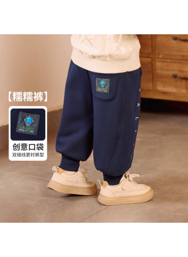 Boys' Pants Winter Kids' Thickened Sweatpants Baby Warm Fleece Cotton Pants Girls - Image 3