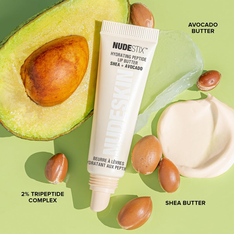 Nudestix Hydrating Peptide Lip Butter â€“ Glossy Lip Balm with Avocado, Shea Butter & 2% Peptides for Hydration & Plumping | Clean, Vegan & Cruelty-Free - Clear Gloss - Image 5