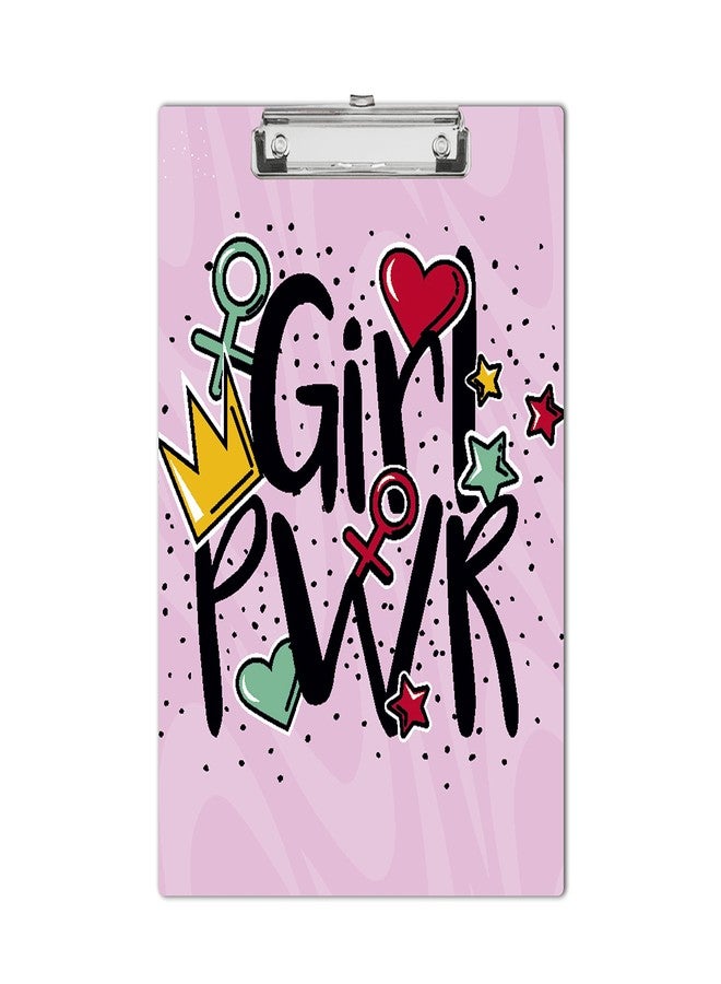 Plan To Gift Wooden Clipboard Writing Pad | Exam Board for Kids Students | Wood Exam Pad | Examination Writing Pad | Clip Board for Girls| Clip Board for Boys (Girl Power Pink) - Image 1