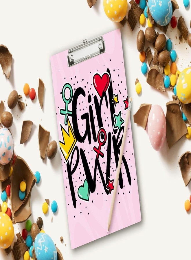 Plan To Gift Wooden Clipboard Writing Pad | Exam Board for Kids Students | Wood Exam Pad | Examination Writing Pad | Clip Board for Girls| Clip Board for Boys (Girl Power Pink) - Image 3
