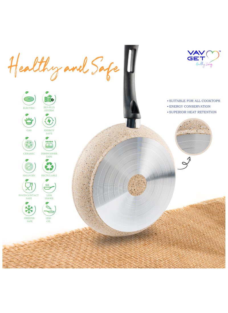 Premium Granite 8-PCS Cookware Set. Set includes: 18cm Sauce Pan, 26cm Deep and Shallow Casseroles, 26cm Fry and 28cm Grill Pans with Lids. Made in Turkey.
