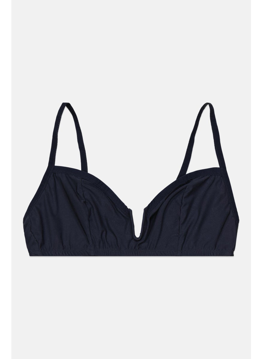 Etam Women Non Padded Lace Bra, Navy  - Image 1