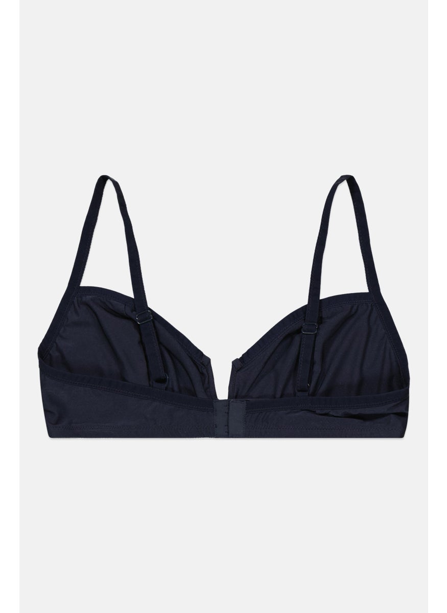 Etam Women Non Padded Lace Bra, Navy  - Image 2