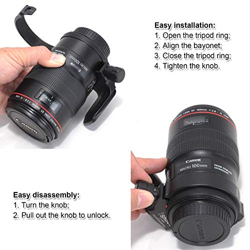 iShoot Metal Tripod Mount Ring D (B) Lens Collar Support Holder Bracket for Canon EF 100mm f/2.8L Macro is USM Lens, Replaces Canon Tripod Mount Ring D (B) - Image 5