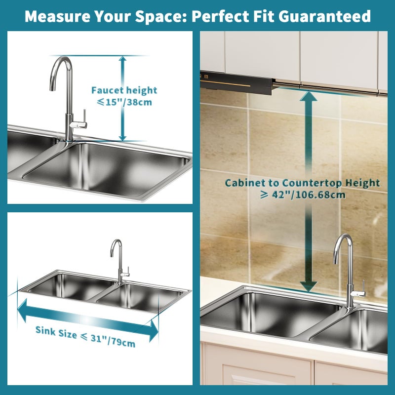 HOWDIA 3-Tier Over The Sink Dish Drying Rack,Stainless Steel Dish Rack with Cutlery Holder & Chopping Board Rack, 33.9â€ x 11.4â€ x 32.3â€ for Maximum Kitchen Storageï¼ˆBlackï¼‰ - Image 2
