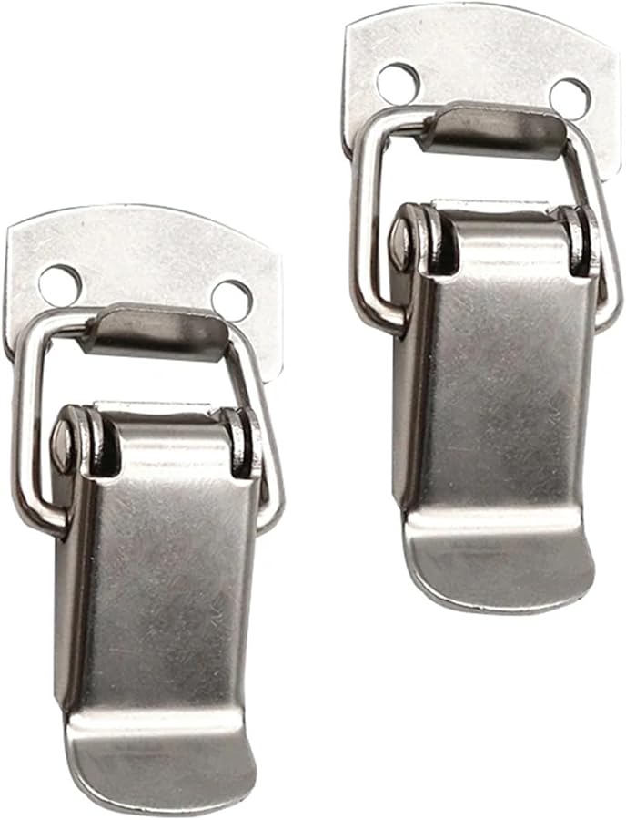 Iron Nickel Plated Stainless Steel Spring Buckle Hasp Latch Durable Tool Box Lock - Image 5