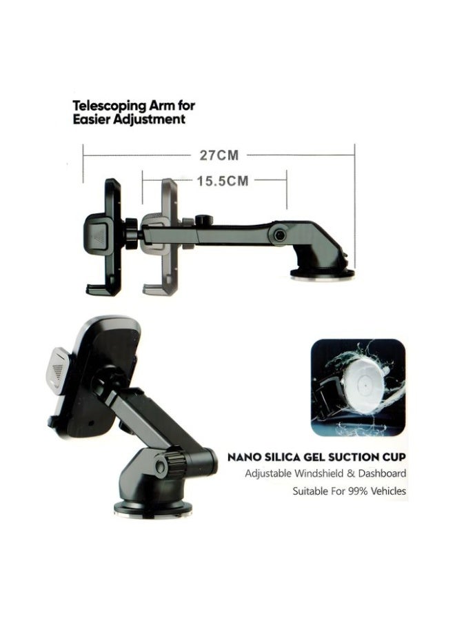 Earldom Car Phone Holder with Strong Suction Cup - 360° Rotation, Adjustable Telescopic Arm, Universal Mount for Smartphones, Model EH194 - Image 5