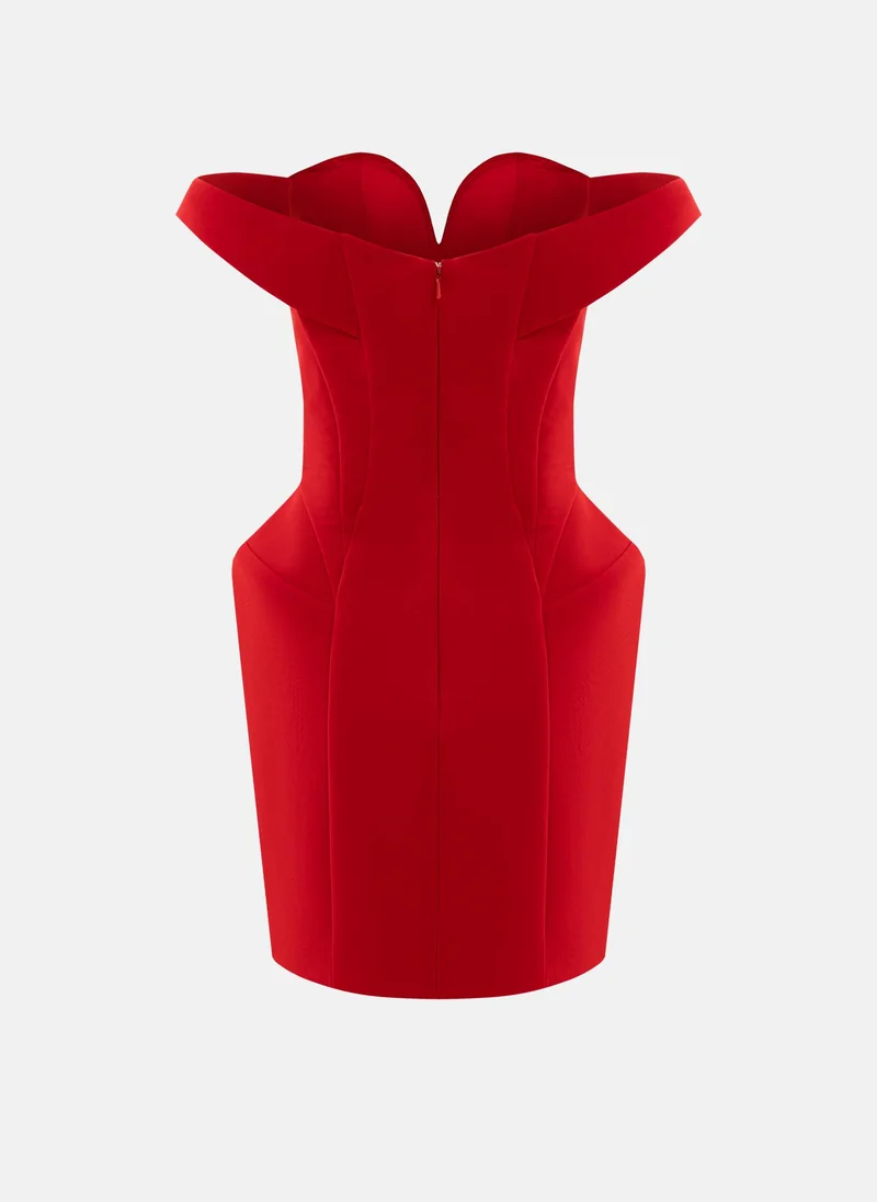 Lichi  Sophisticated mini dress with open shoulders and voluminous skirt for Women | Best Price UAE