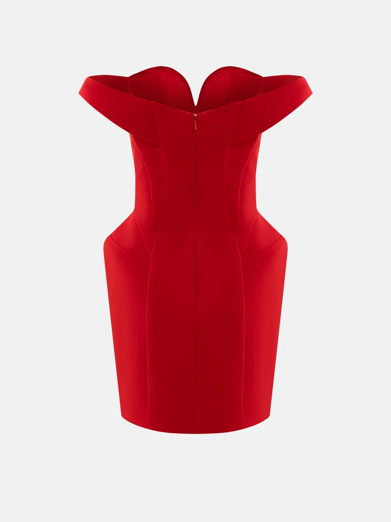 Lichi  Sophisticated mini dress with open shoulders and voluminous skirt for Women | Best Price UAE